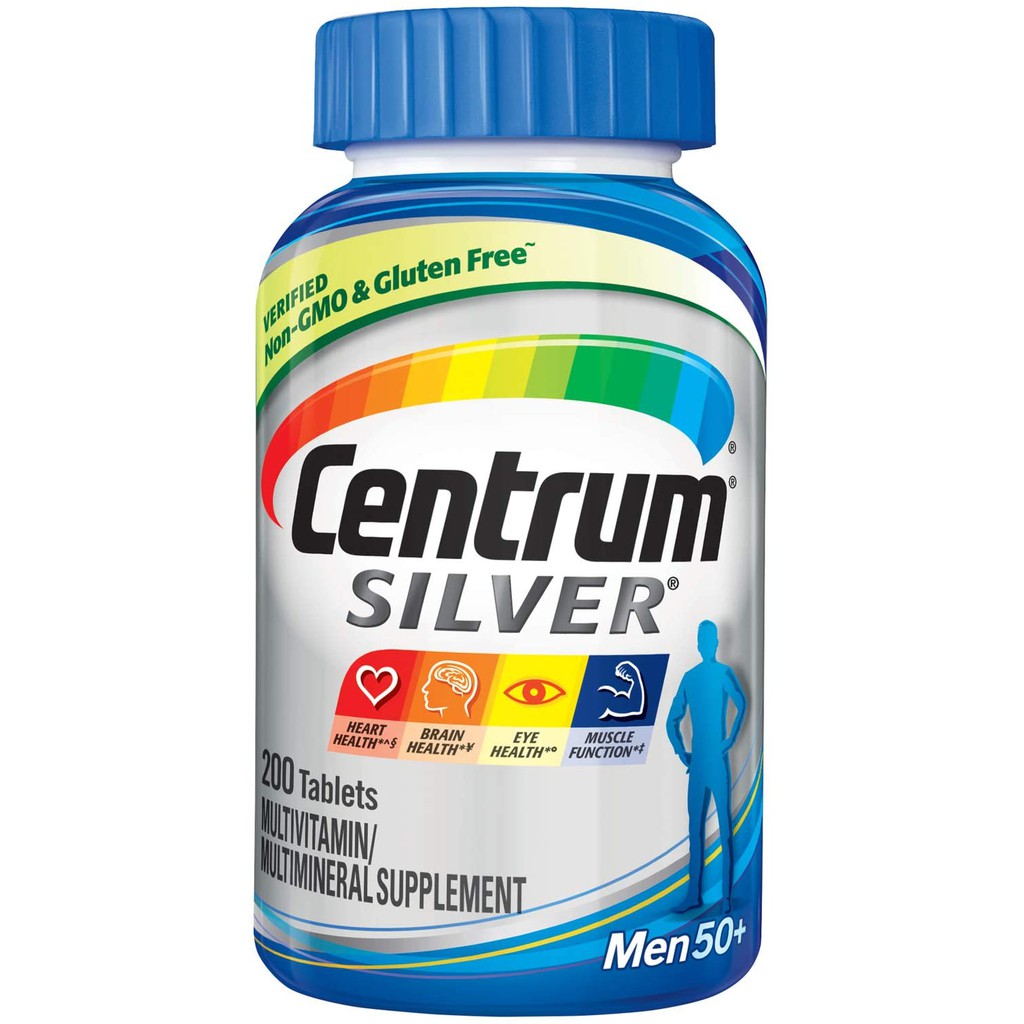 Centrum Silver Multivitamin for Men 50 Plus 200 Caps Exp Nov 2022 with Vitamin D3, B Vitamins and Zinc