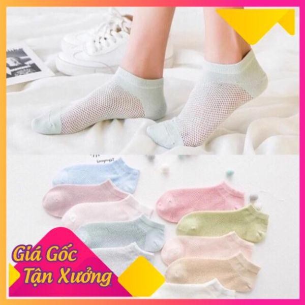 Set 10 Đôi Tất Lưới Nữ Thông Hơi Siêu Mát