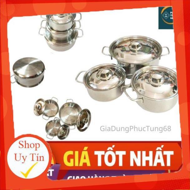 [Giá Sập Sàn] [Xả Kho] Bộ 3 Xoong Nồi inox Sharp Dùng Được Trên Các Loại Bếp: Từ, Hồng Ngoại, Gas