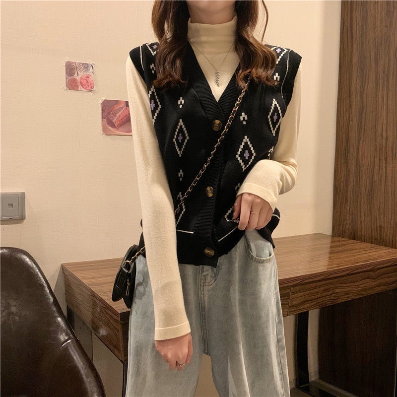 Xiaozhainv Áo Gile Không Tay Cổ Chữ V Dáng Rộng Phong Cách Hàn Quốc Cho Nữ | BigBuy360 - bigbuy360.vn