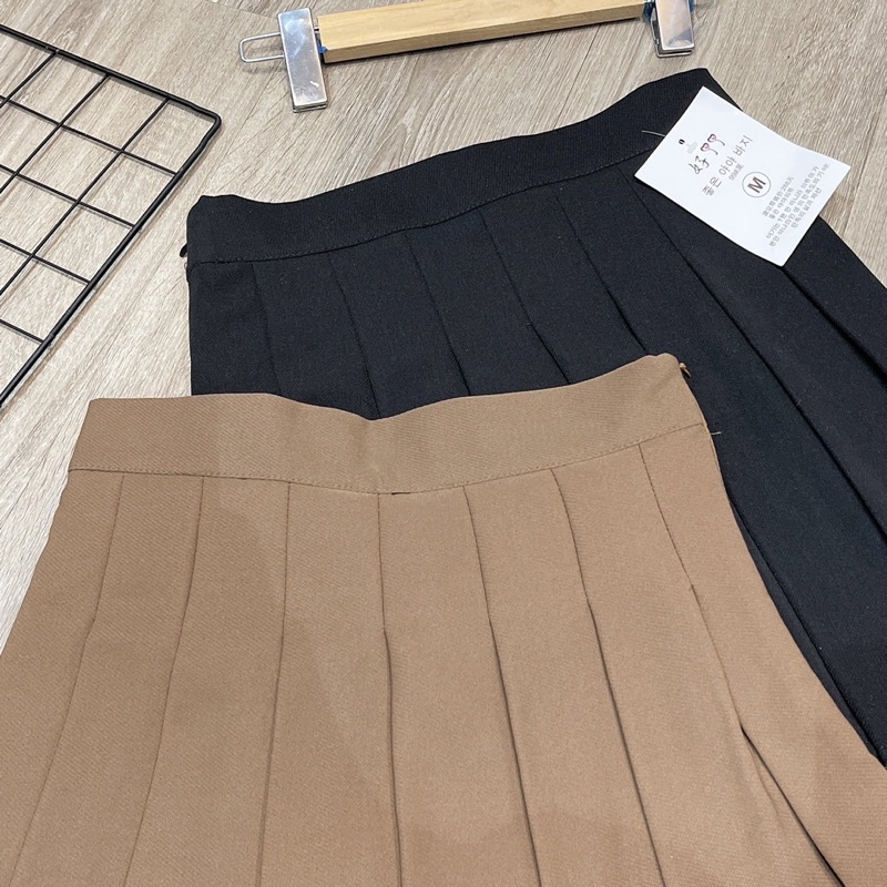 Chân váy xếp ly ngắn dáng chữ A lưng cao phong cách Tennis xòe kiểu xếp li ngắn thời trang