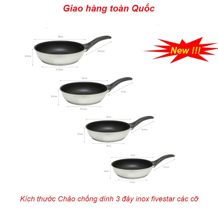 CHẢO INOX FIVESTAR 3 ĐÁY