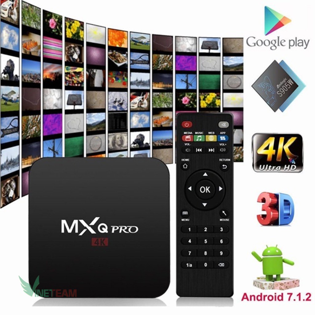 (SIÊU GIẢM GIÁ) Androi TV Box MXQ 4K Pro 2G+16G Chipset xịn S905W Tích hợp FPT Play - Biến TV thường thành Smart TV