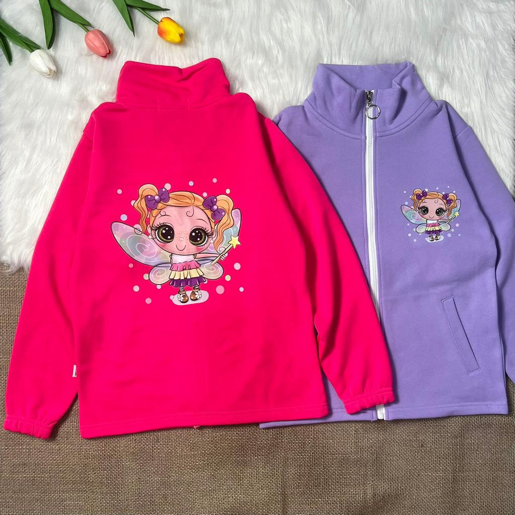 Áo khoác dây kéo bé gái mùa hè Con Xinh hình in Công Chúa Phép Thuật, thời trang cho bé từ 13 đến 50kg