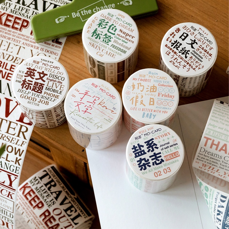 Băng Keo Washi 3m*60mm Dán Trang Trí Sổ Tay Phong Cách Vintage