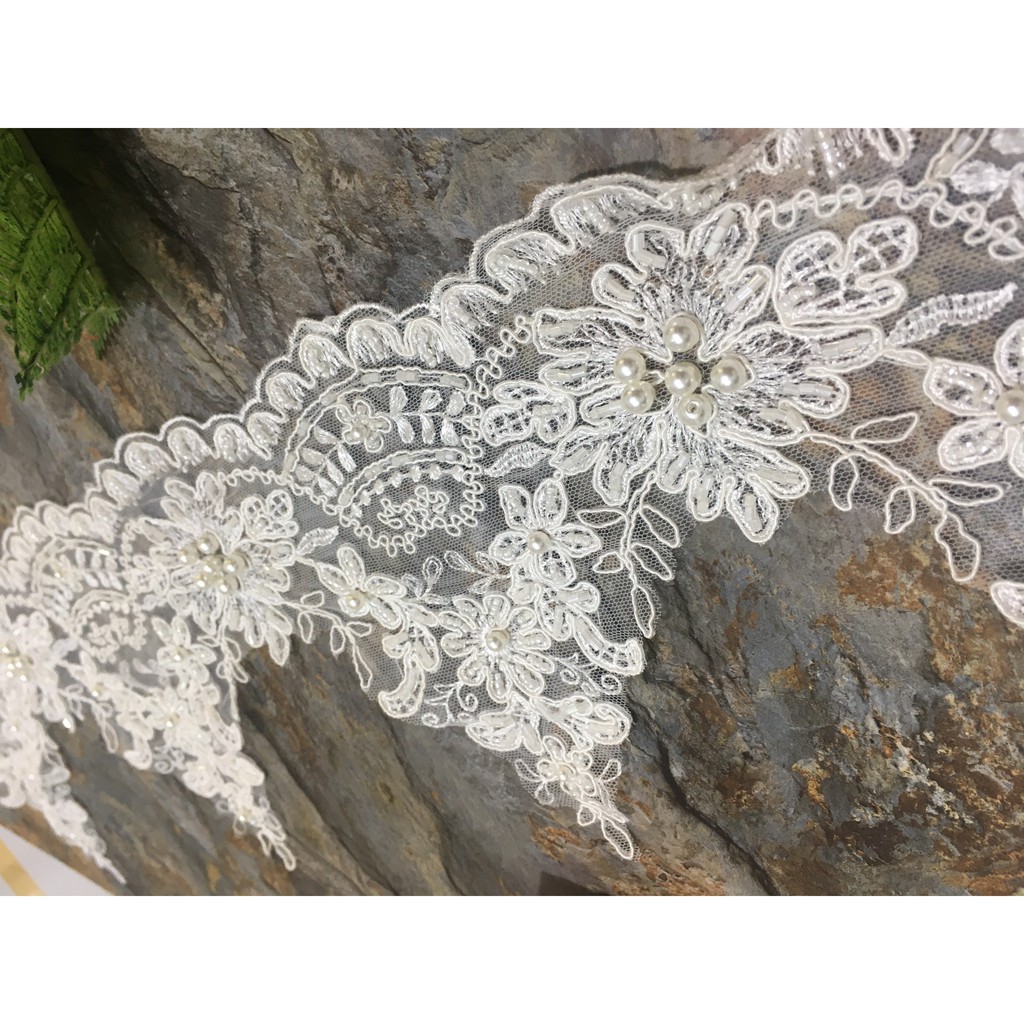 Ren chân cao cấp RC170510 bản 16cm dùng may váy đầm thời trang, váy cưới, làm đồ decor trang trí