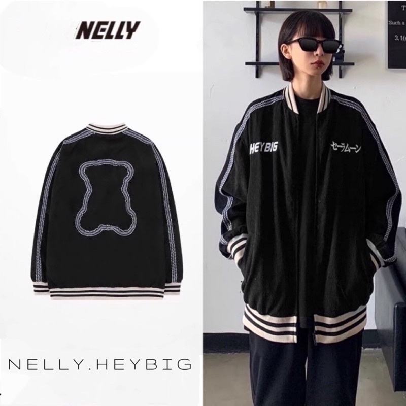 Áo khoác  Nelly Heybig dáng unisex form rộng 65 heybig bear  36 100
