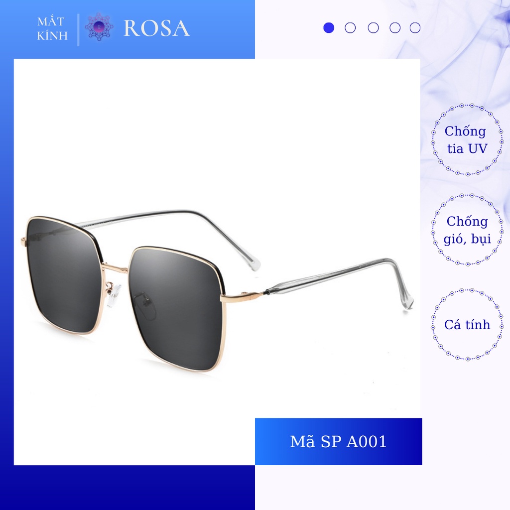 Kính mát vuông kim loại cao cấp chống tia UV phiên bản cá tính Freesize