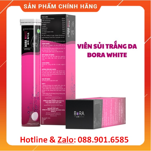 Viên sủi trắng da bora white Hàn Quốc