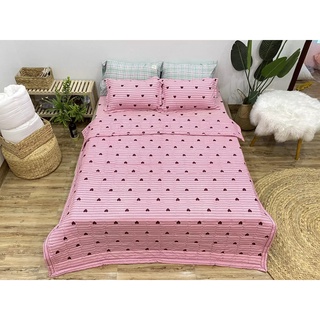 Bộ Chăn Ga Gối Hè Thu 5 Món ( Gồm 1 Chăn Hè, 1 ga bo chun,2 vỏ gối nằm và 1 vỏ gôi ôm)