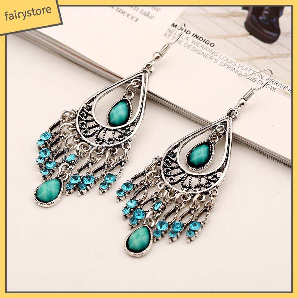 Khuyên Tai Đính Đá Nhân Tạo Phong Cách Boho Thời Trang Cho Nữ