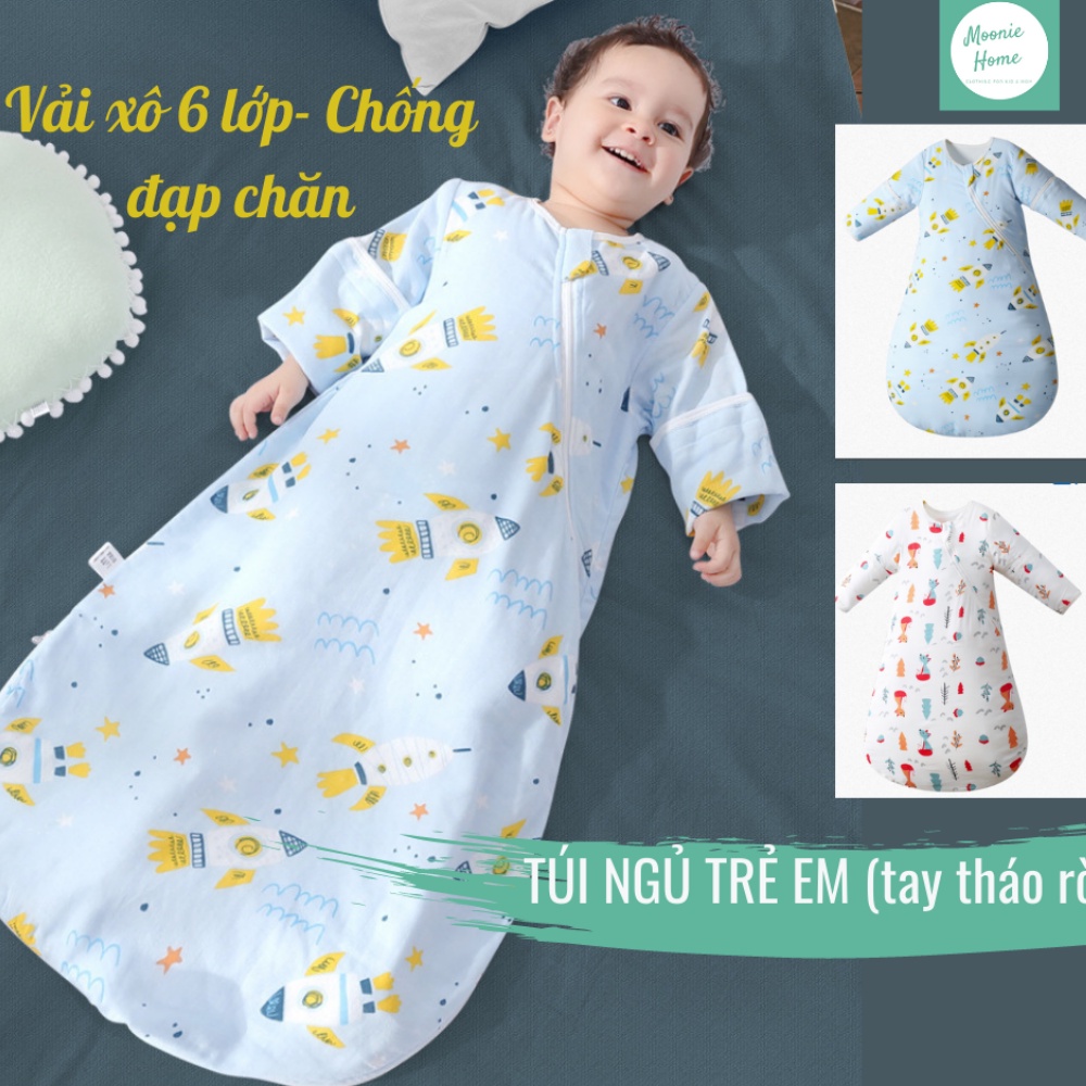 Túi ngủ trẻ em/Túi Ngủ Cho Bé Mỏng Hè Thu Chống Đạp Chăn (Tay Tháo Rời)