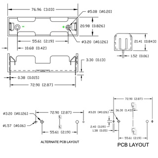 Đế pin 18650 hàn PCB 1/2/3/4 cell