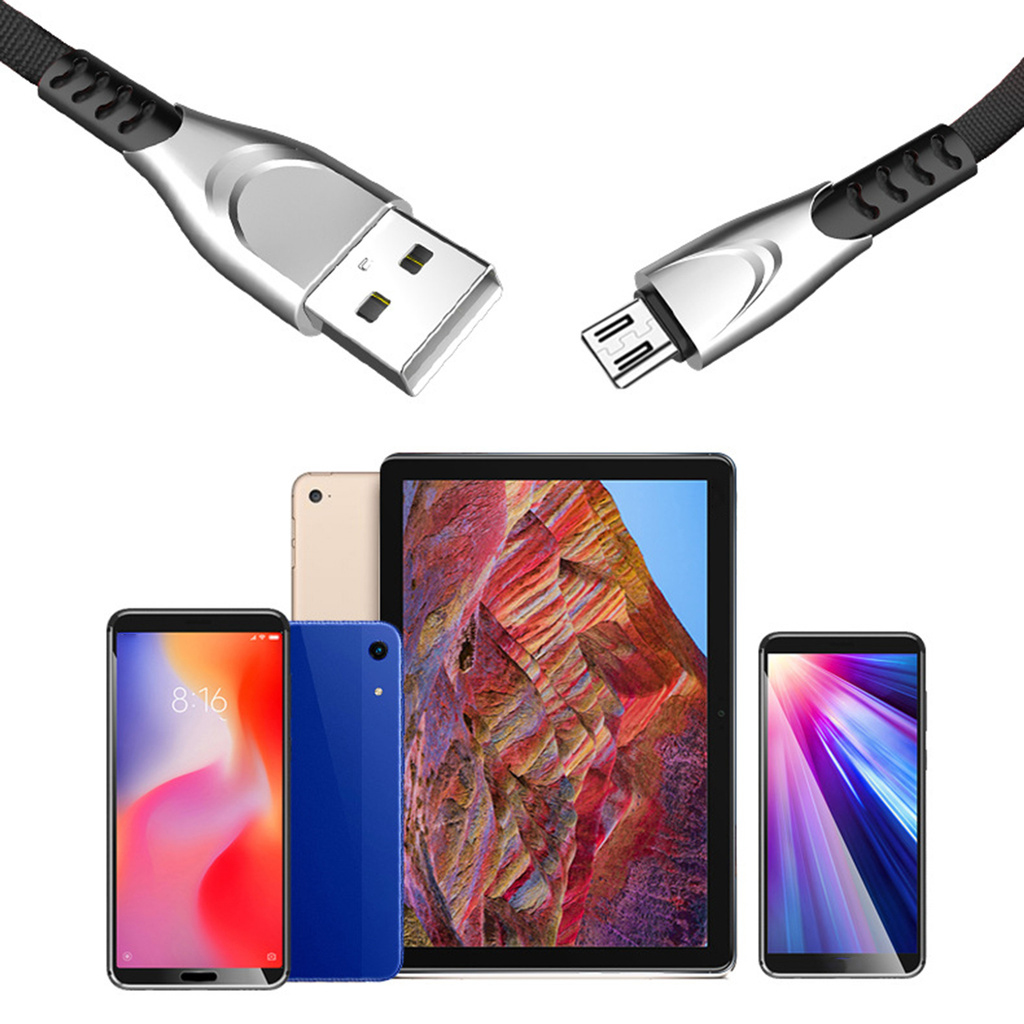 Dây Cáp Sạc 8pin Micro-Usb Type-C Dài 1m 3a Bằng Hợp Kim Kẽm