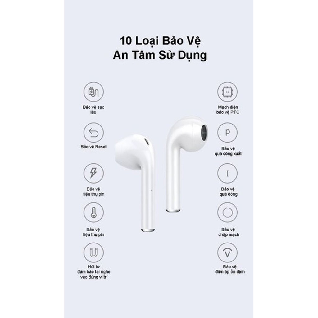 [Hàng Mới] Tai Nghe Bluetooth i12 TWS Cảm Biến Vân Tay - Tự Động Kết Nối