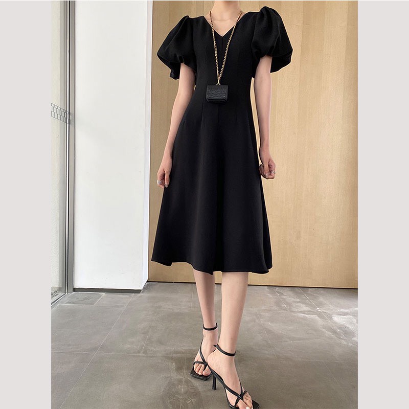 Đầm cổ tim SEFA tay bồng thời trang, thanh lịch đi tiệc đẹp xuất sắc SFV2221