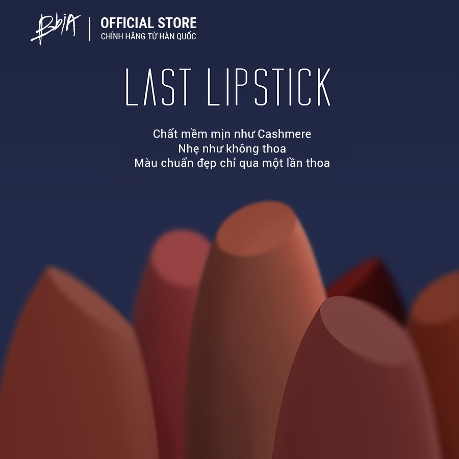 Son lì Bbia Last Lipstick Version 4 - 17 Sociable 3.5g (Màu cam đất ánh đỏ)