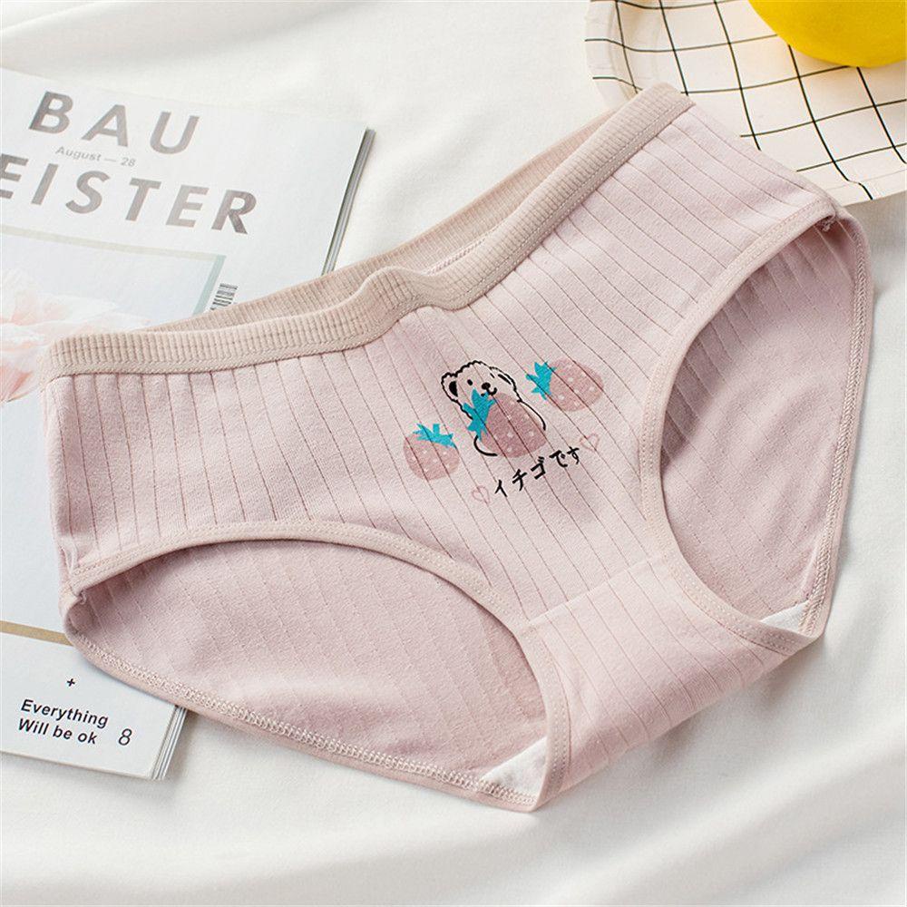 Quần Lót Họa Tiết Gấu Và Dâu Tây Dễ Thương Thoải Mái Cho Nữ
