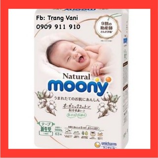 Tã Bỉm MOONY NATURAL Nội Địa Nhật dán/quần NB63/S58/M48/L36Newborn63 dán