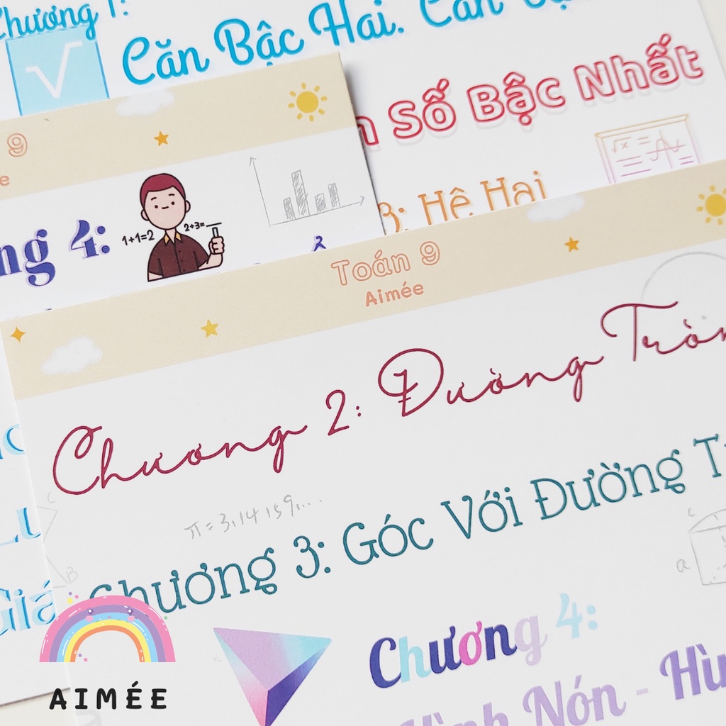Sticker Tiêu Đề Chương Toán 9  | Aimée