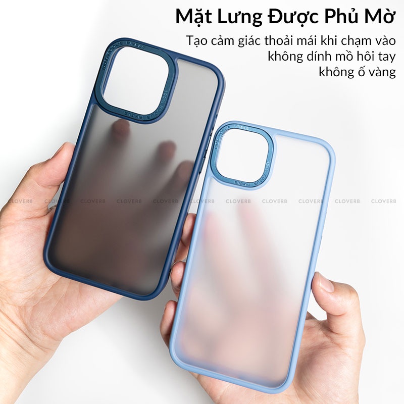 Ốp Lưng Nhám LIKGUS U Pro Shield Viền Màu Chống Bám Vân Tay Bảo Vệ Camera Nút Bấm Kim Loại Cho iP 13 14 Pro Max Cloverb