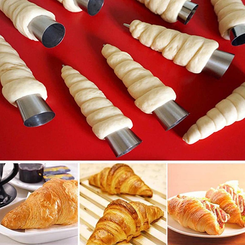 Set 24 Khuôn Làm Bánh Sừng Trâu Bằng Thép Không Gỉ