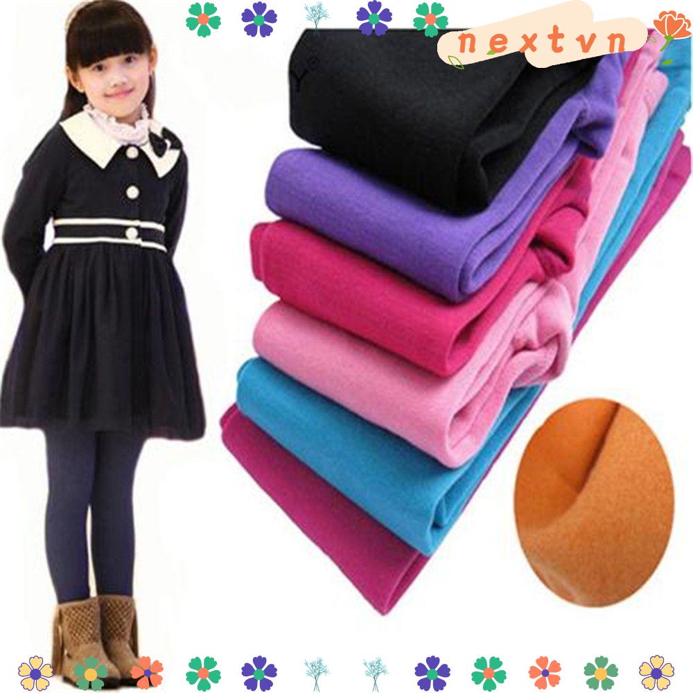 Quần legging đệm lông giữ ấm mùa đông kiểu dáng xinh xắn dành cho bé gái