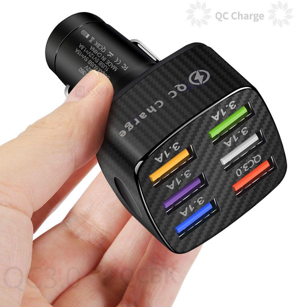 Cốc Sạc Nhanh Không Dây 6 Cổng QC 3.0 NICKOLAS Cho Xe Hơi