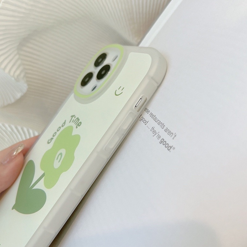 (SIÊU RẺ) Ốp lưng iphone cam tròn hoa xanh lá good time 7plus/8/8plus/x/xr/xs/11/12/13/pro/max/plus/promax
