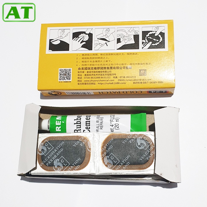 Miếng Vá Xăm  Xe Máy Xe Đạp Kèm Lọ Keo 20ml Hộp 24 Miếng