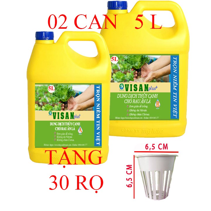 Dung dịch thủy canh ăn lá | 2 cán 5 lít pha 2500 lít|2,5m3 1200 ppm