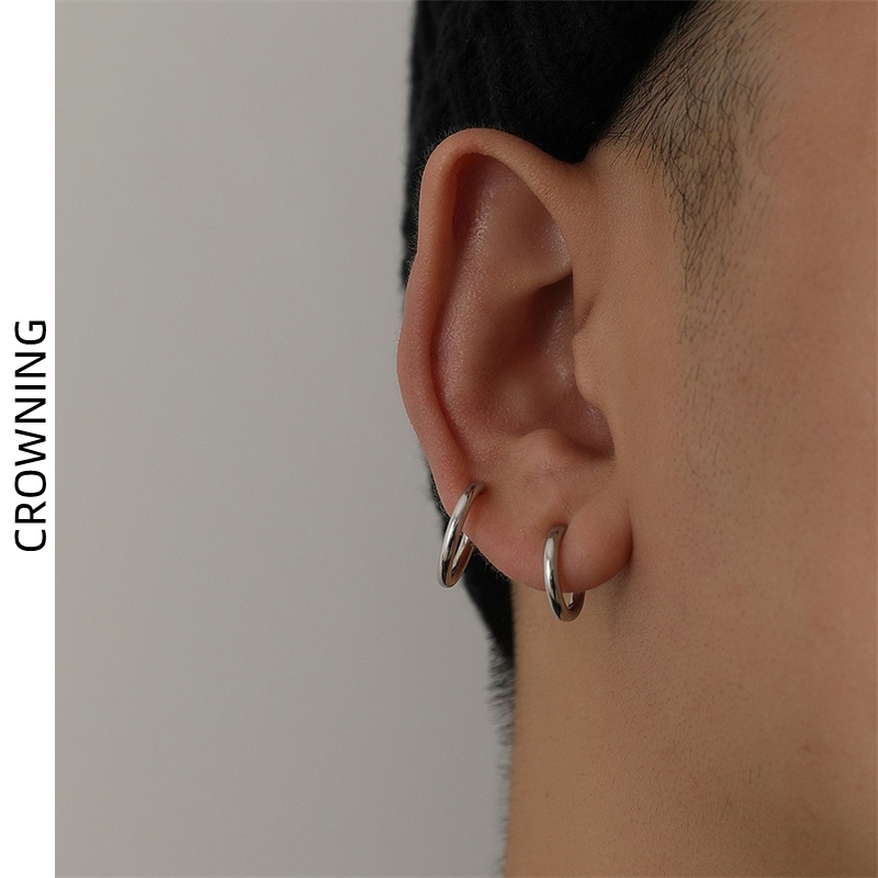 Khuyên Tai Dạng Kẹp Không Xỏ Lỗ Bằng Bạc 925 Thời Trang Cho Nam Và Nữ F841