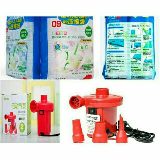 Bộ| Set 8 túi hút chân không kèm bơm điện Wenbo cất chăn màn, quần áo.