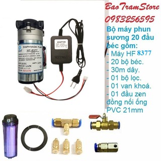 Bộ máy phun sương 20 béc sử dụng máy bơm phun sương 24v HEADON 8377