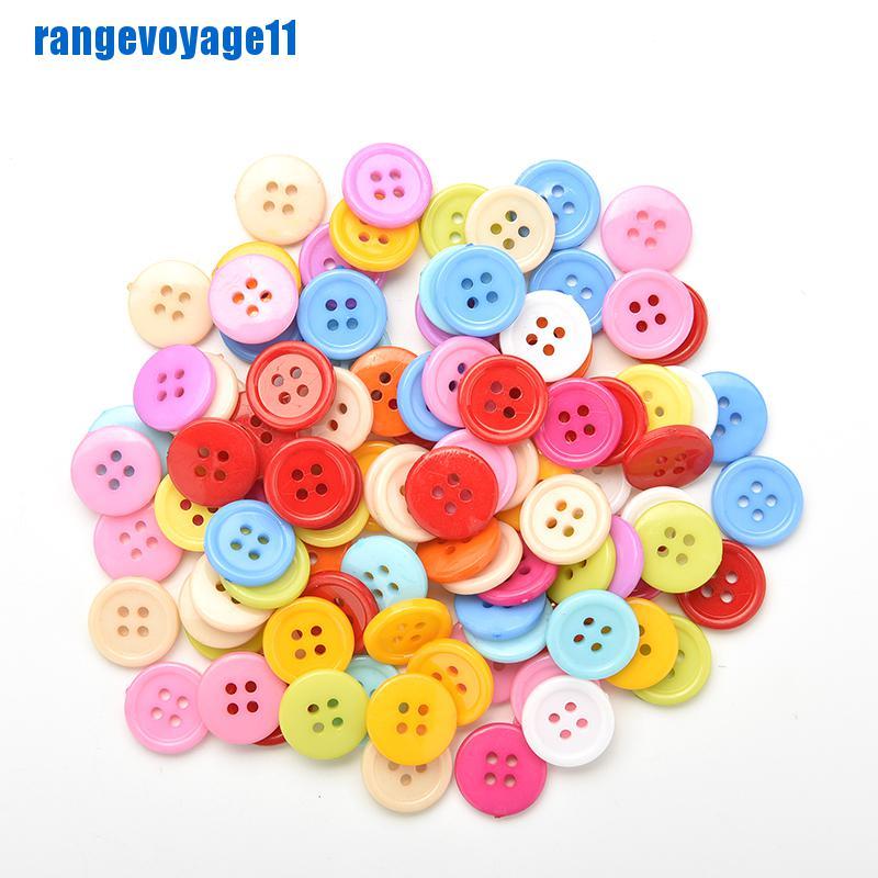 Bộ 100 Nút Nhựa Tròn Nhiều Màu Sắc