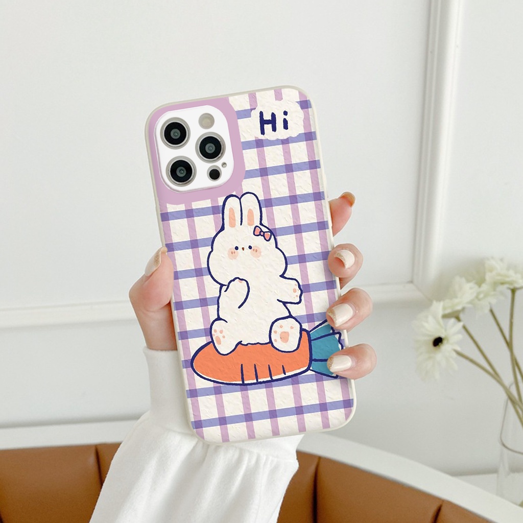 Ốp Lưng Iphone vuông Hi Rabit Ốp Iphone 12 pro kẻ caro 11 Pro Max 6 6s 7 8 Plus XR X XS MAX 13 13pro max