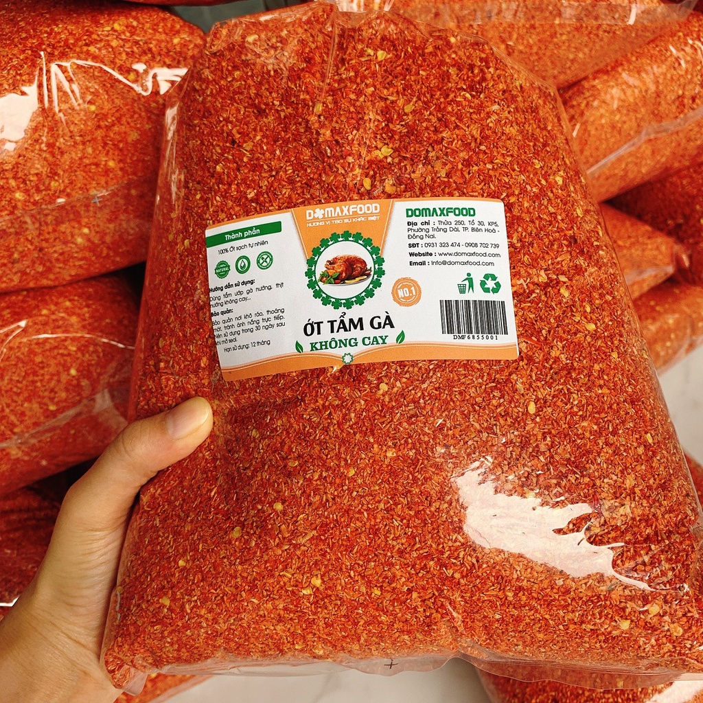 1kg Bột ớt khô xay không cay Domaxfood - dùng nướng gà, làm nước sốt, tẩm ướp các món ăn ngon