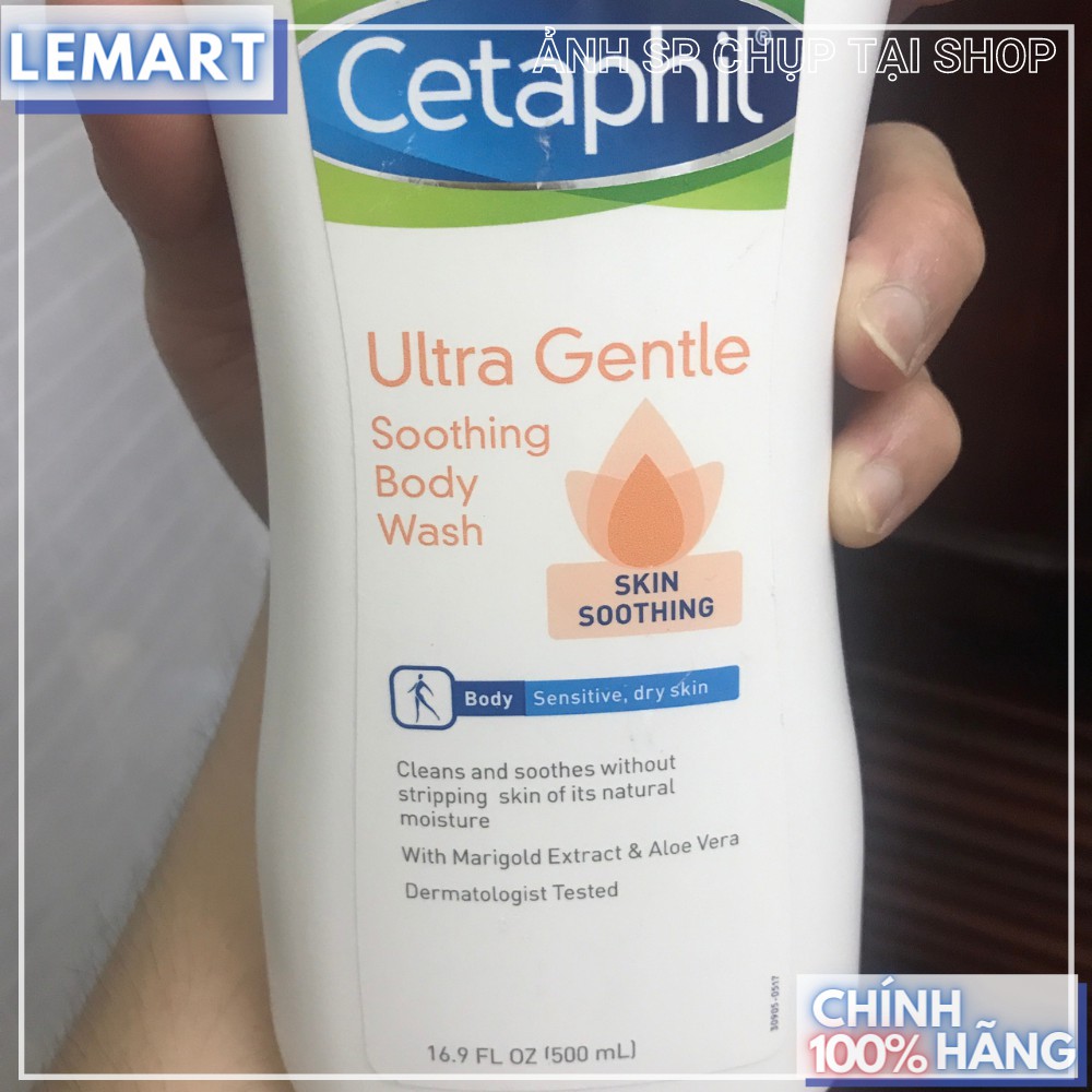 Sữa tắm CETAPHIL - Ultra Gentle Soothing Body Wash (Chai lớn 500ml) Diệu nhẹ cho da nhạy cảm.Dùng được cho trẻ sơ sinh