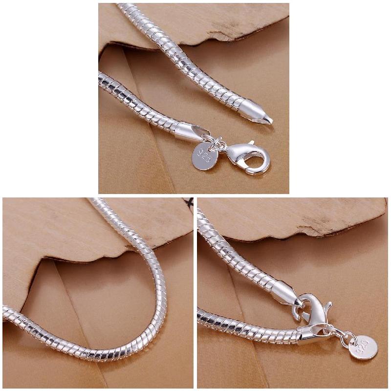 Mới Vòng Tay Mạ Bạc 925 4mm Thời Trang Cho Nam Nữ
