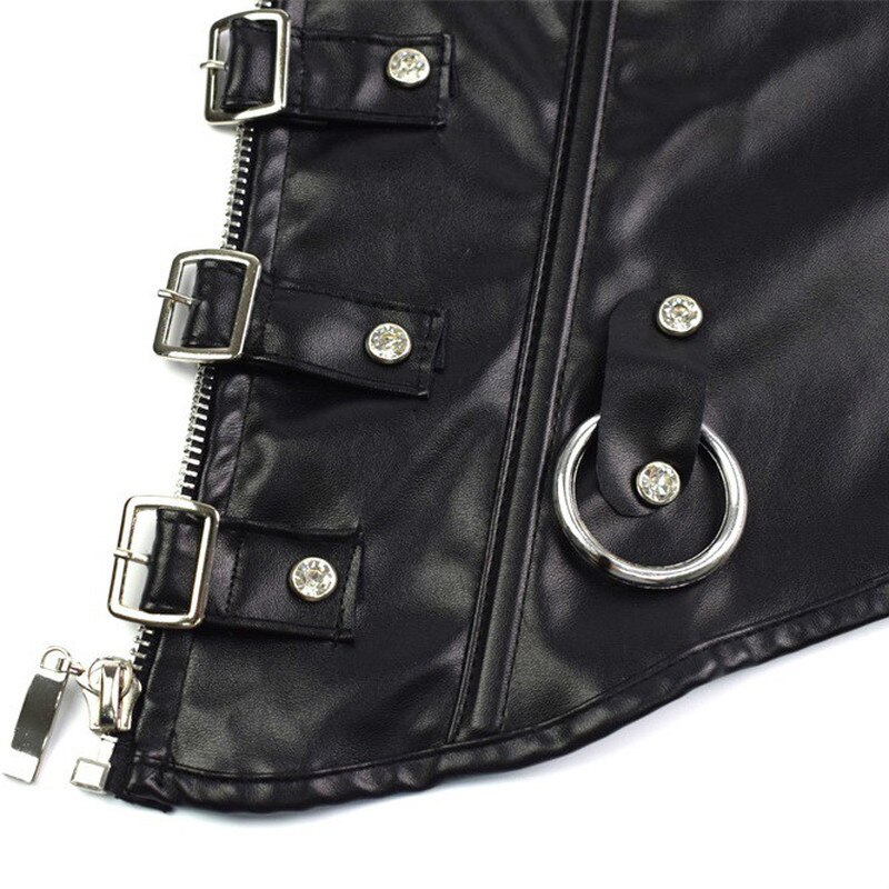 Áo Corset Cúp Ngực Chất Liệu Da Pu Gợi Cảm