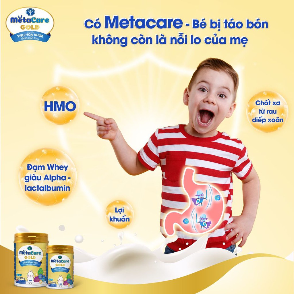 Sữa bột tốt cho bé Nutricare MetaCare Gold 0+ tiêu hóa khỏe, tăng hấp thu, phát triển não bộ (400gr)