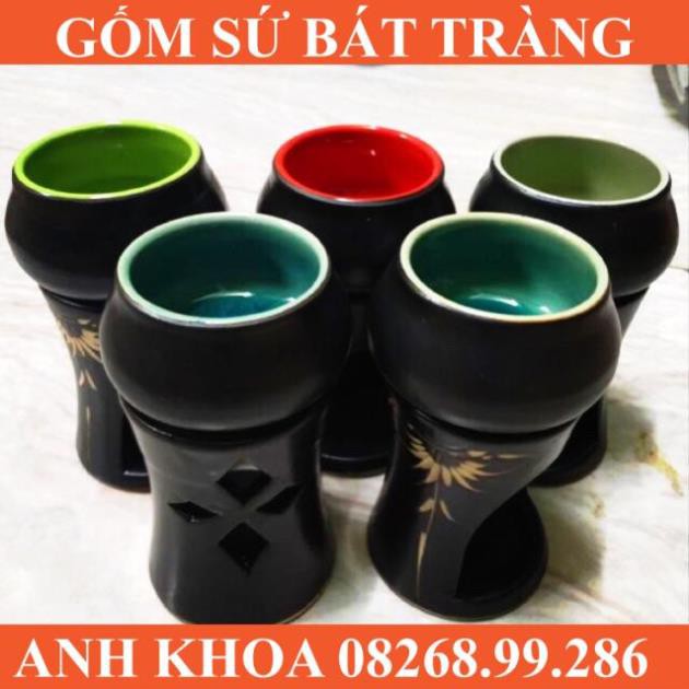 Đèn nến trụ 1 trụ 1 bát - Gốm sứ Bát Tràng Anh Khoa