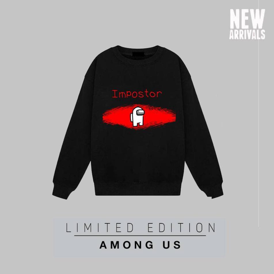 NEW- BST Áo sweater đen dài tay Among Us đẹp siêu ngầu giá rẻ nhất - mẫu mới HOT