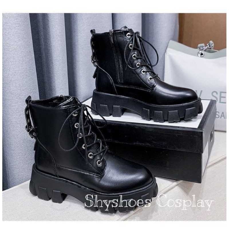 (CÓ SẴN) Giày Boot cổ cao chiến binh đế cao 5cm cá tính( kèm ảnh thật ) | BigBuy360 - bigbuy360.vn