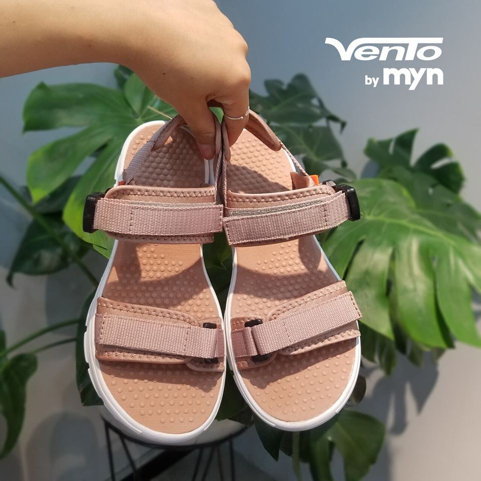 Giày Sandal Vento Nữ H1 SD07007 2 quai ngang màu Be (màu Hồng)