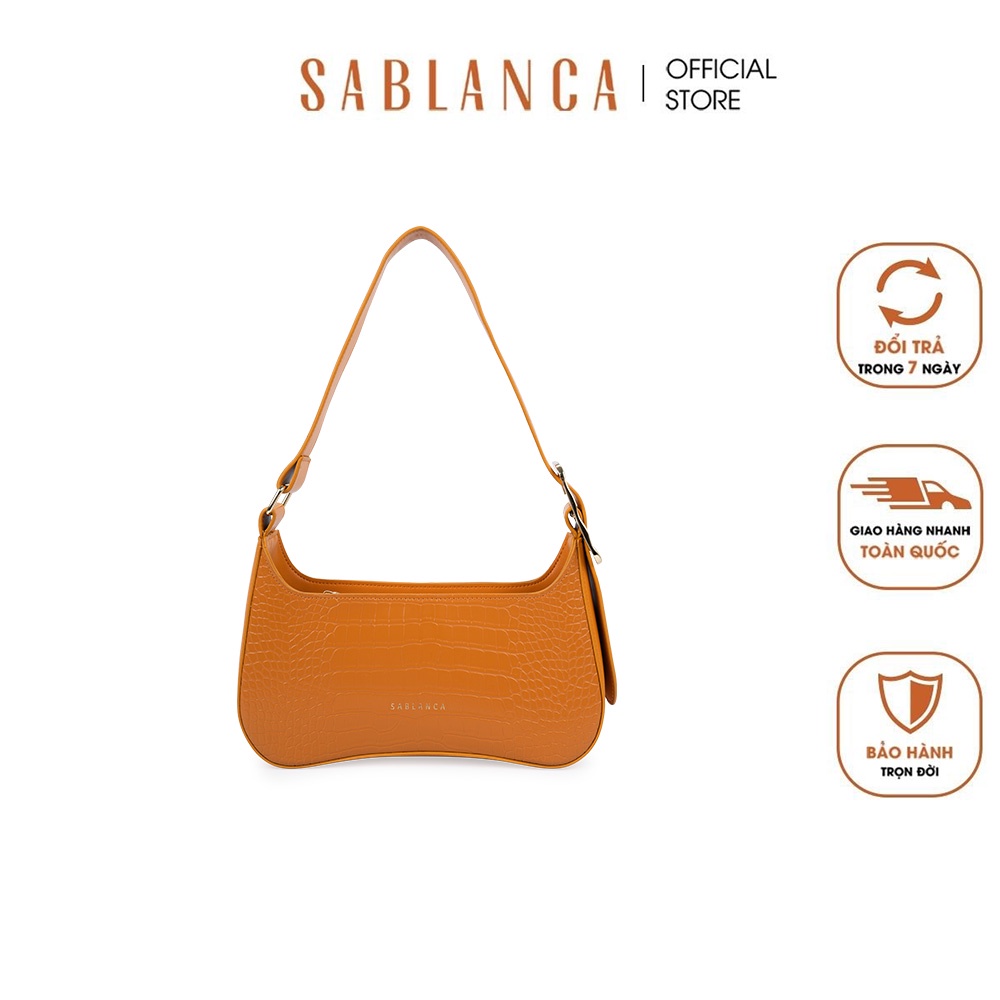 Túi đeo vai nữ da vân cá sấu SABLANCA 5051HB0158