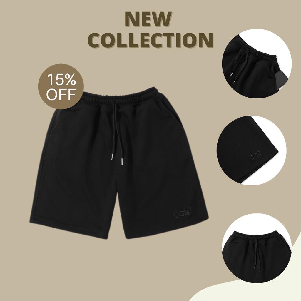 QUẦN SHORT BASIC DRAGONBYBOI - chất nỉ cotton da cá ống rộng, thoải mái thời trang cao cấp