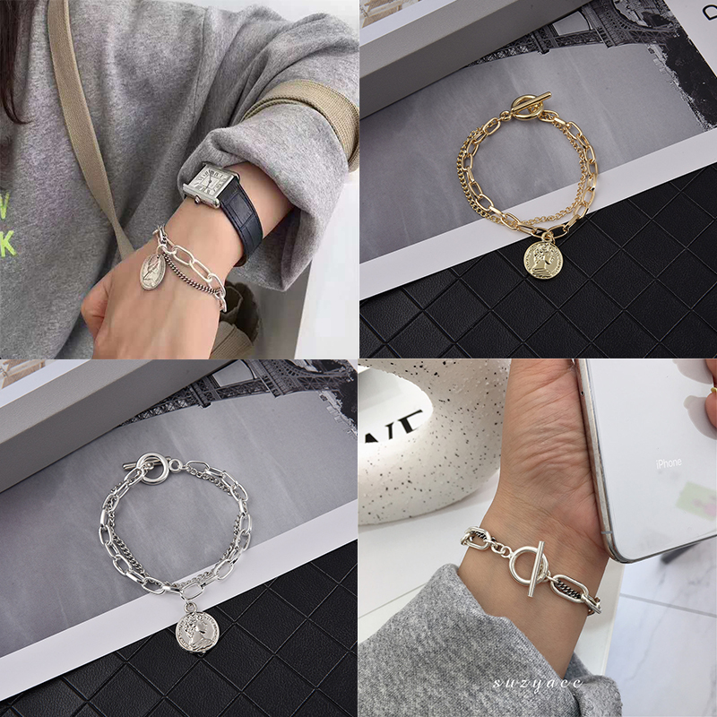 [Mã FAMAYFA giảm 10K đơn 50K] Vòng Tay Hợp Kim Phong Cách Hip Hop Cho Nữ