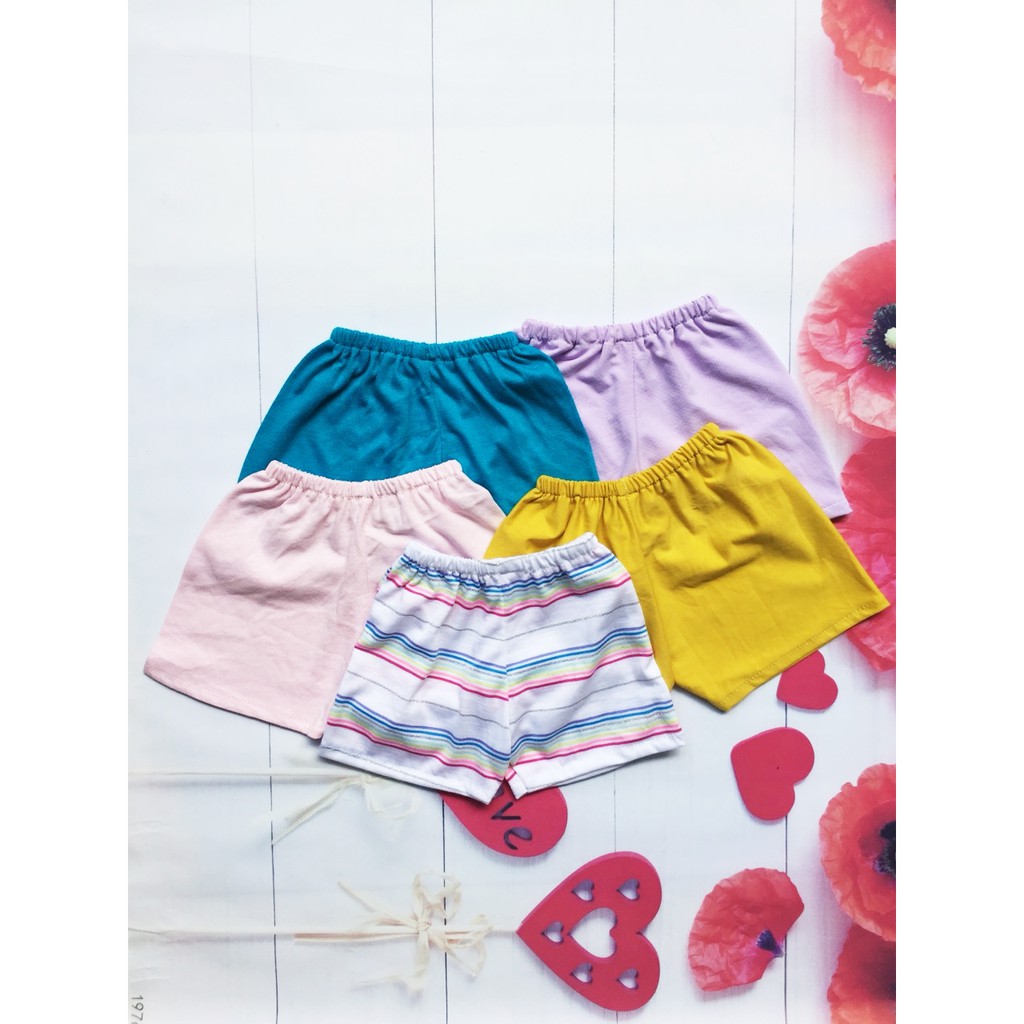 Combo 5 quần bé gái từ 3-35kg - Cotton 100% - 5 màu ngẫu nhiên