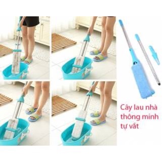 Cây lau nhà mẫu mới tự vắt spin mop